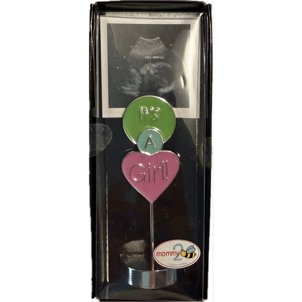 Mud Pie "Mommy 2 Bee" It's a Girl Sonogram Clip Frame Ultrasound Photo Holder